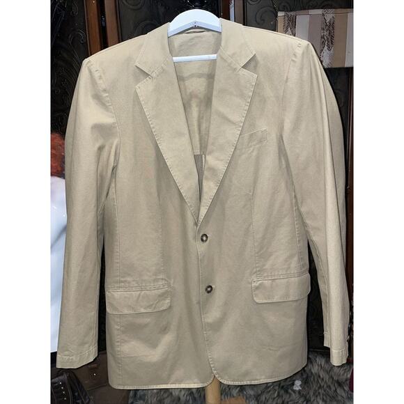 L.L. Bean Khaki‎ Tall 42 Cotton Suit Jacket Blazer - Picture 1 of 5
